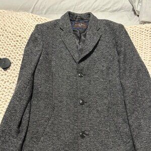 Black Brown 1826 - Men's Grey Herringbone Peacoat - Sz 38R (Medium)